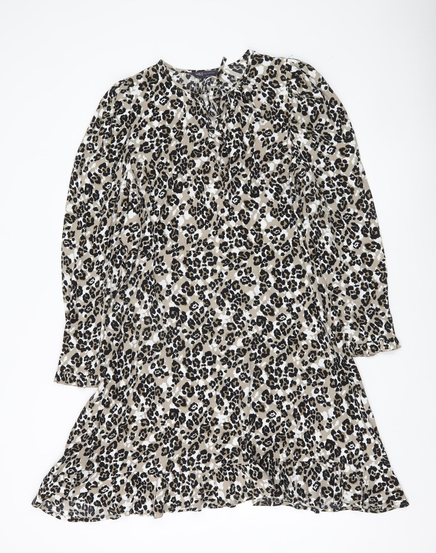 Marks and Spencer Women’s Multicoloured Leopard Print Shift Dress Size 14