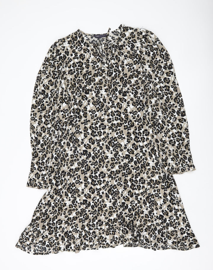 Marks and Spencer Women’s Multicoloured Leopard Print Shift Dress Size 14