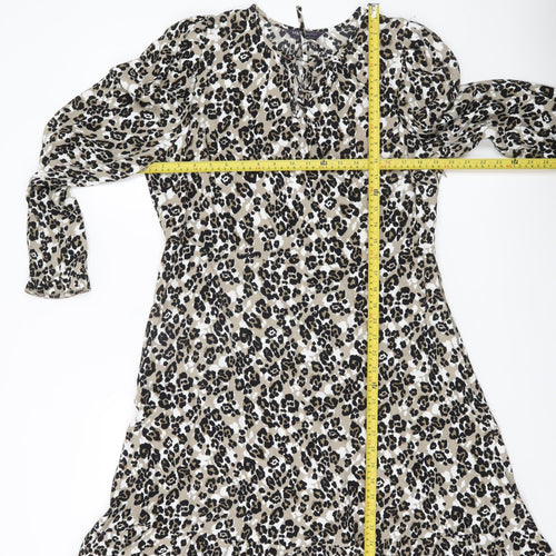 Marks and Spencer Women’s Multicoloured Leopard Print Shift Dress Size 14
