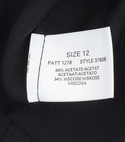 Windsmoor Womens Black Blouse Size 12 Long Sleeve Embroidered