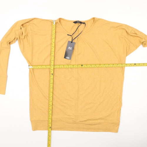 ISLE Collection Women’s Yellow Long Sleeve Relaxed T-Shirt Size S