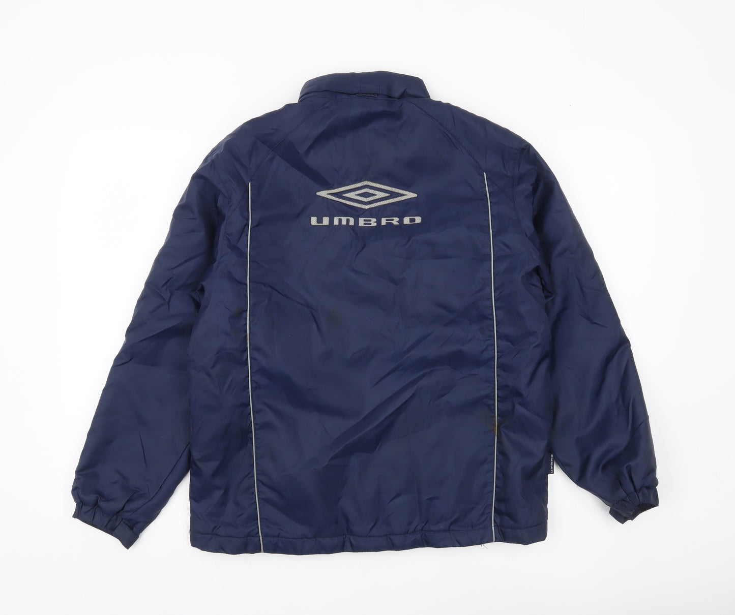 Umbro Boys Blue Puffer Jacket 11 Years Full Zip Padded Mid-Length Coat