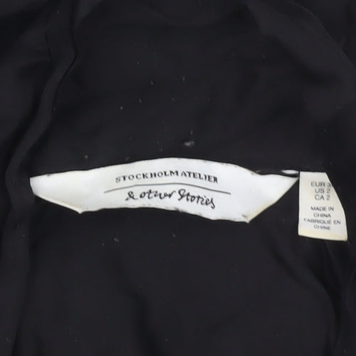 & Other Stories Women Black Size 6 Blouse Long Sleeve Viscose
