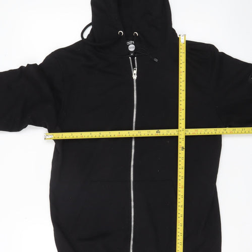 boohooMAN Men’s Black Full Zip Hoodie Size M Regular Fit Long Sleeve