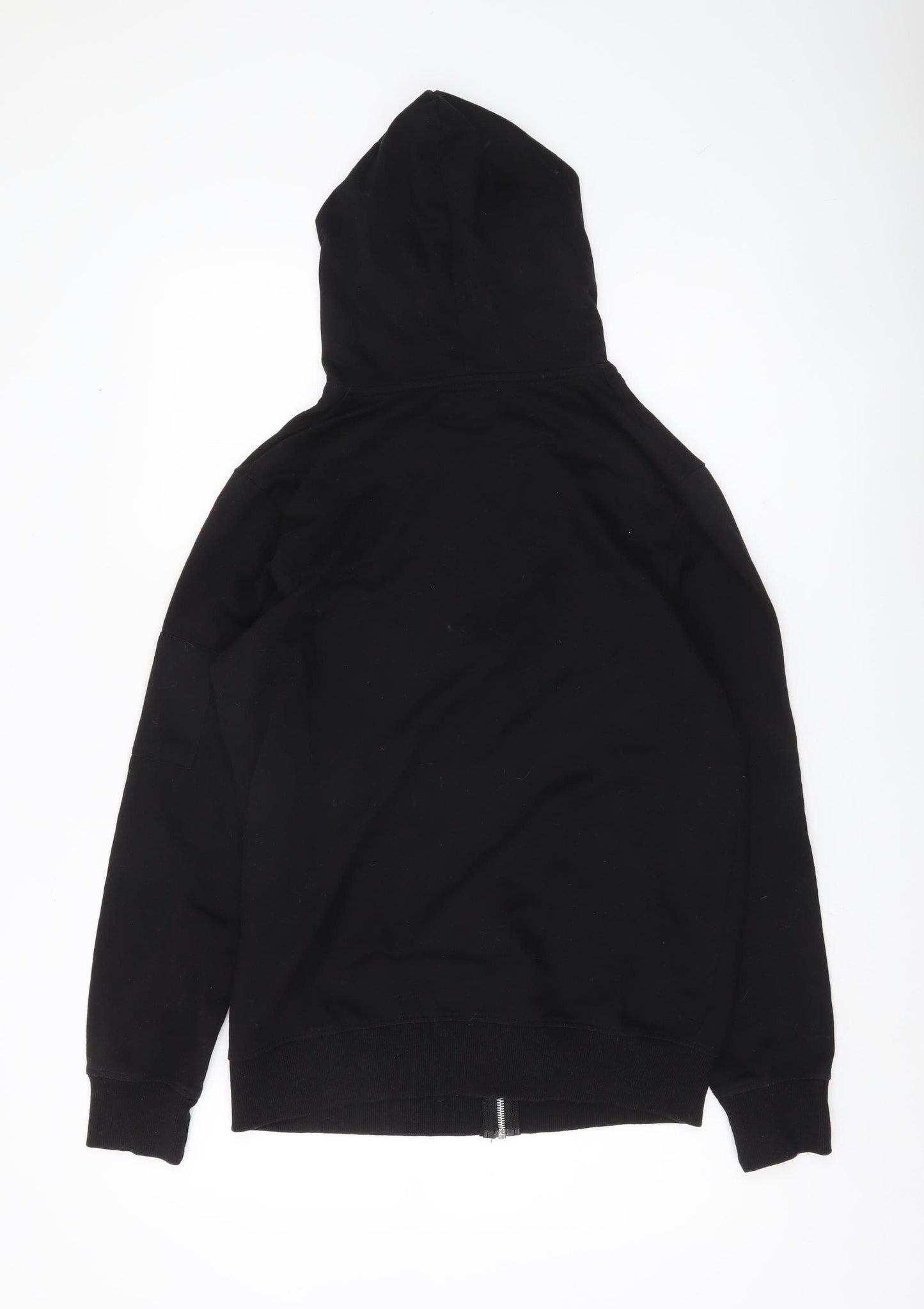 boohooMAN Men’s Black Full Zip Hoodie Size M Regular Fit Long Sleeve