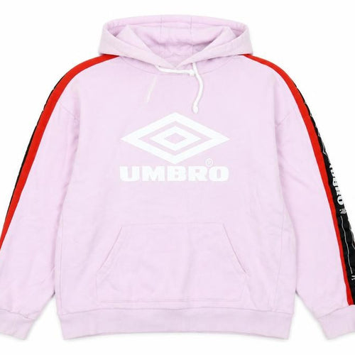 Umbro Womens Pink Pullover Hoodie L Logo Sportswear Cotton