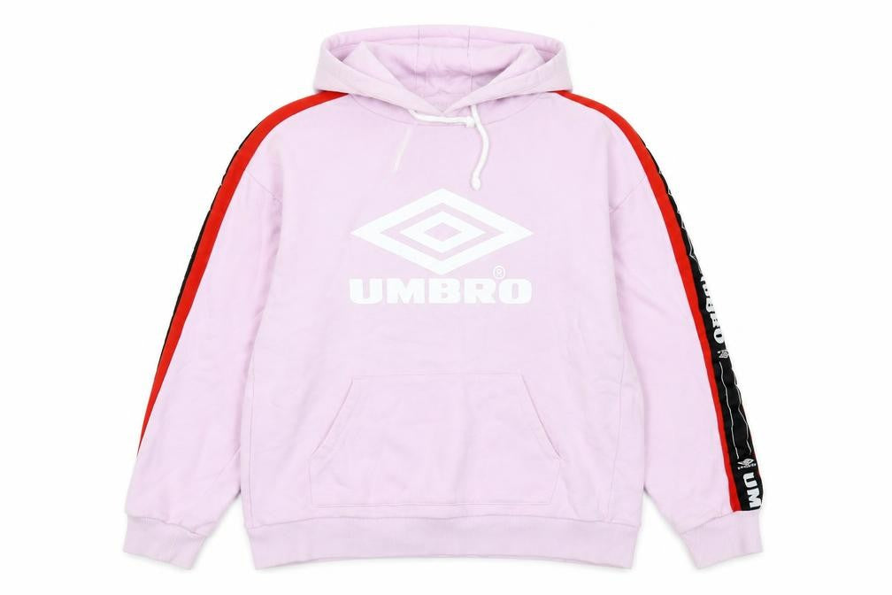 Umbro Womens Pink Pullover Hoodie L Logo Sportswear Cotton