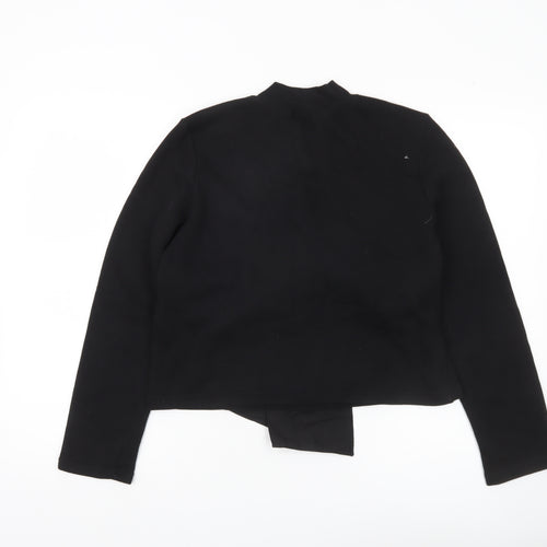 Zara Women Black Long Sleeve Bow Accent Blouse Size S