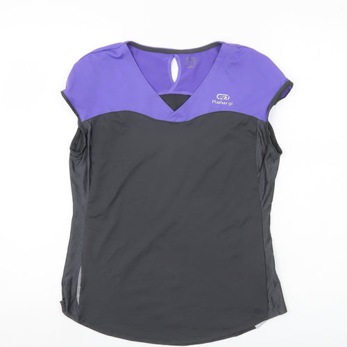 Kalenji Womens Purple Black 2XS Running T-Shirt Athletic Fit