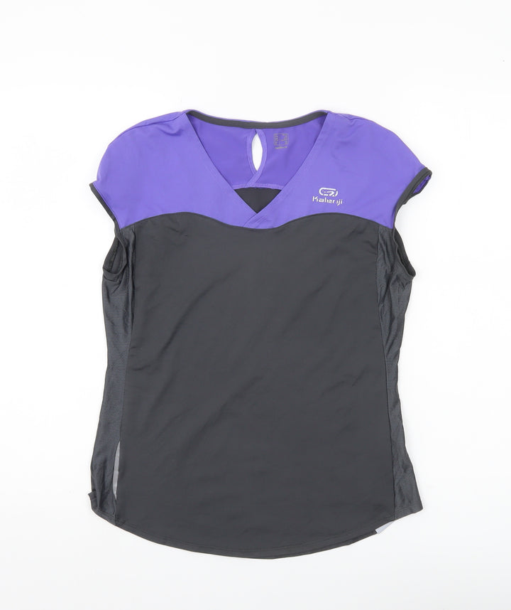 Kalenji Womens Purple Black 2XS Running T-Shirt Athletic Fit