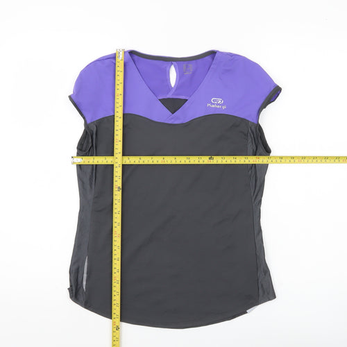 Kalenji Womens Purple Black 2XS Running T-Shirt Athletic Fit