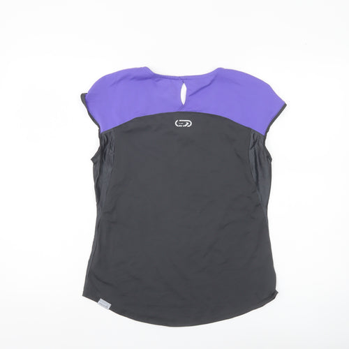 Kalenji Womens Purple Black 2XS Running T-Shirt Athletic Fit