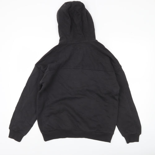 Marks and Spencer Boys Black Hoodie 12-13 Yrs Regular Fit Pullover