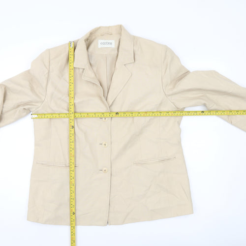 Eastex Women's Beige Size 16 Regular Fit Single Breasted Blazer