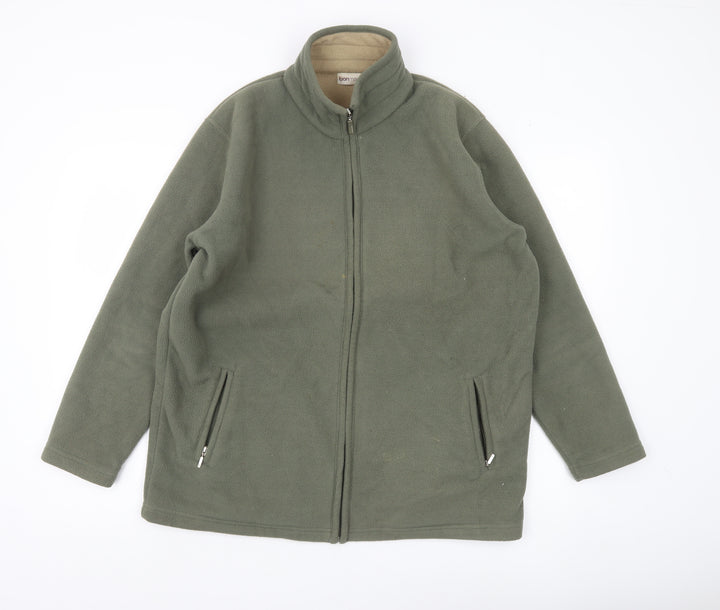 Bonmarché Mens Green Fleece Jacket Size M Regular Fit Full Zip
