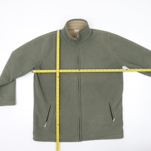 Bonmarché Mens Green Fleece Jacket Size M Regular Fit Full Zip