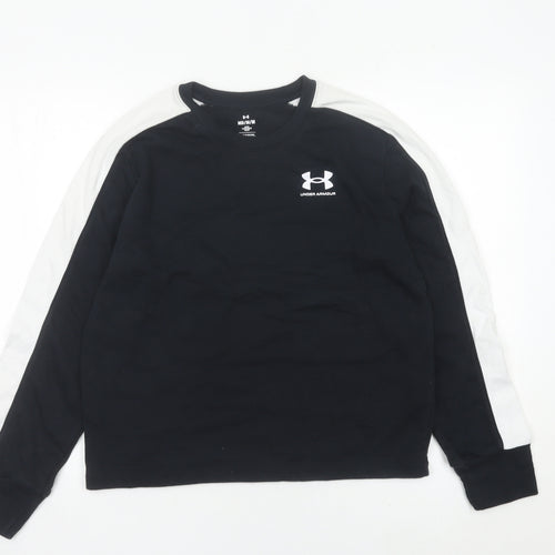 Under Armour Womens Black Sweatshirt Size M Logo Pullover Gym