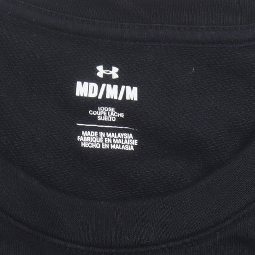 Under Armour Womens Black Sweatshirt Size M Logo Pullover Gym