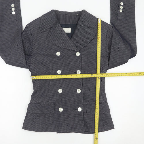 Class Womens Blue Size 12 Double-Breasted Wool Suit Jacket
