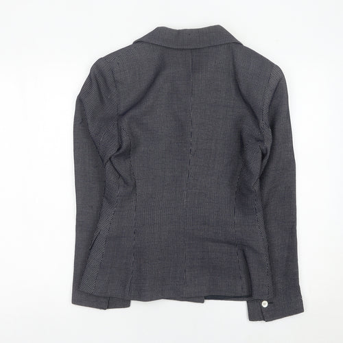 Class Womens Blue Size 12 Double-Breasted Wool Suit Jacket