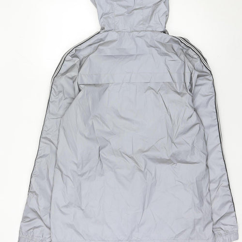 Brave Soul Men’s Grey Hooded Anorak Jacket Size L Lightweight Polyester
