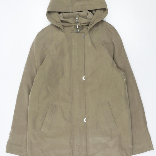 Classics Womens Brown Size 12 Mid-Length Hooded Parka Jacket