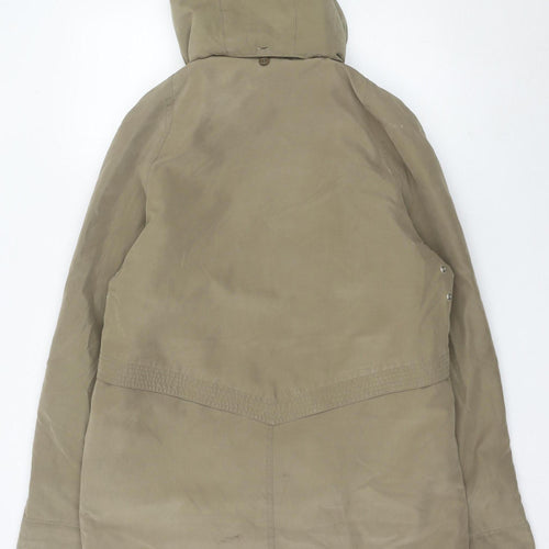 Classics Womens Brown Size 12 Mid-Length Hooded Parka Jacket