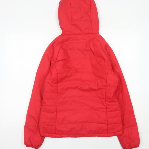 Craghoppers Womens Red Puffer Jacket Size 10 Hooded Insulated