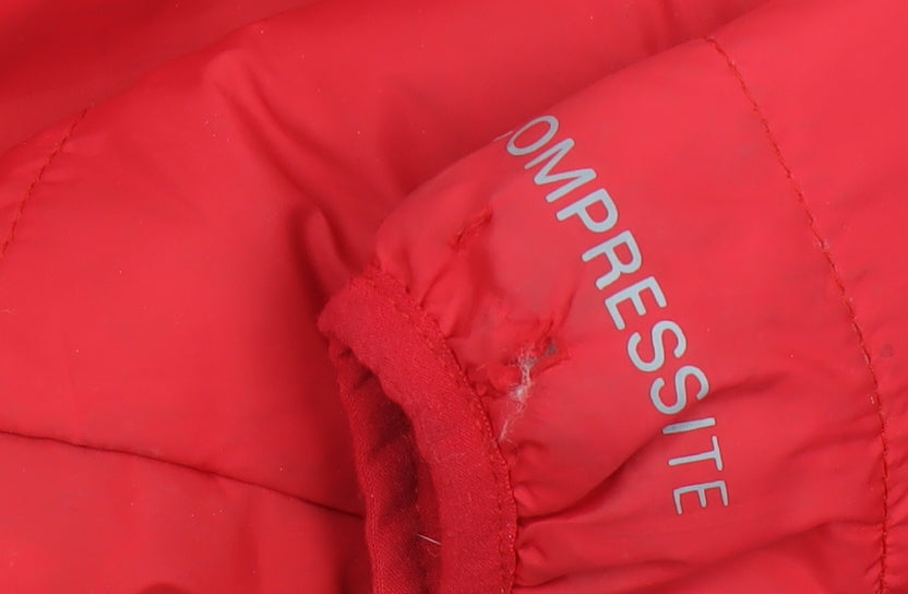 Craghoppers Womens Red Puffer Jacket Size 10 Hooded Insulated