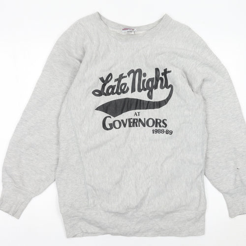 SKM Game Ready Men’s Grey L Pullover Sweatshirt Vintage 80s Graphic