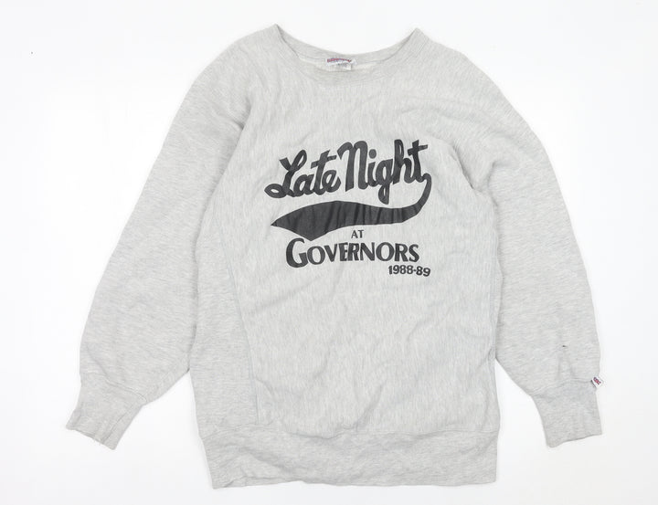 SKM Game Ready Men’s Grey L Pullover Sweatshirt Vintage 80s Graphic