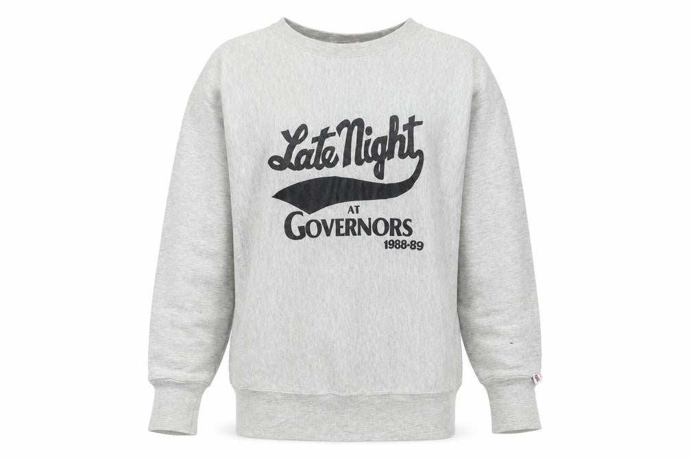 Front view of SKM Game Ready Men’s Grey L Pullover Sweatshirt Vintage 80s Graphic
