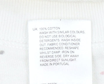 White Stuff Women Ivory Cotton Polka Dot Pullover Sweatshirt Size S