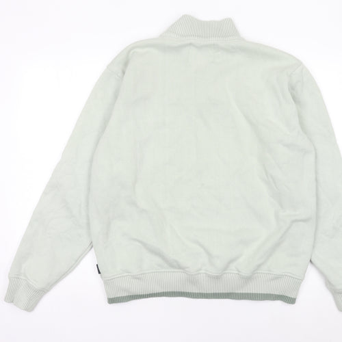 Quba & Co Men’s Green Quarter Zip Sweatshirt Size L Mock Neck
