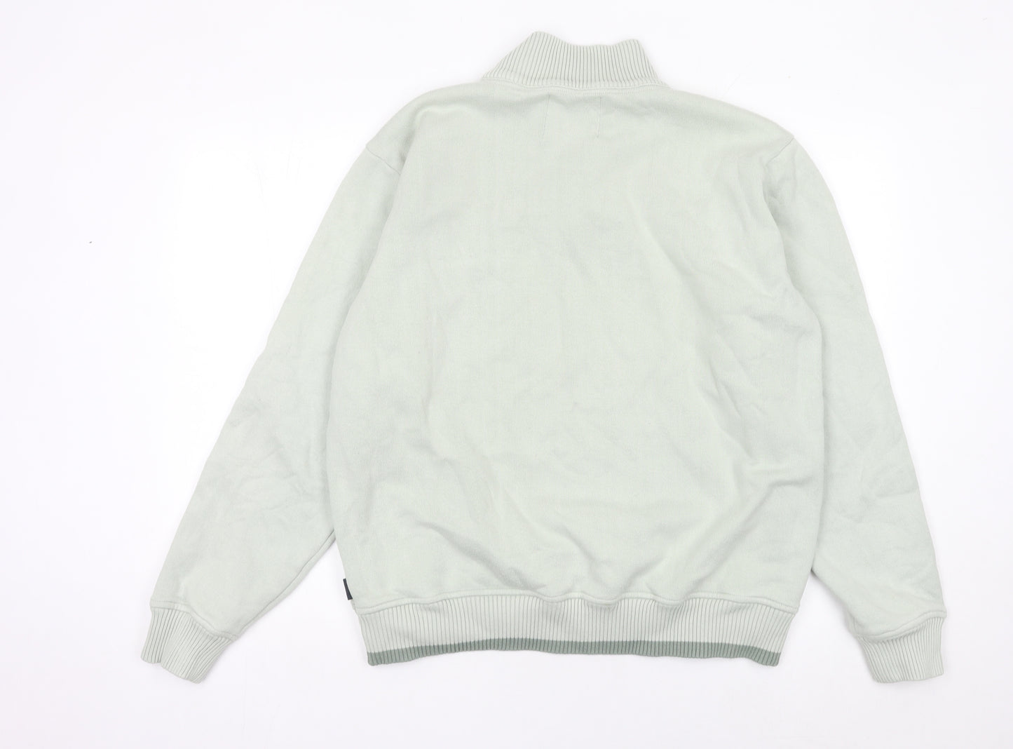 Quba & Co Men’s Green Quarter Zip Sweatshirt Size L Mock Neck