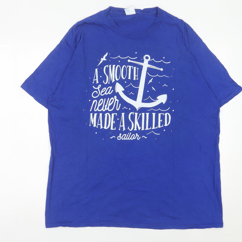 Port & Company Men’s Blue XL Nautical Quote Graphic T-Shirt