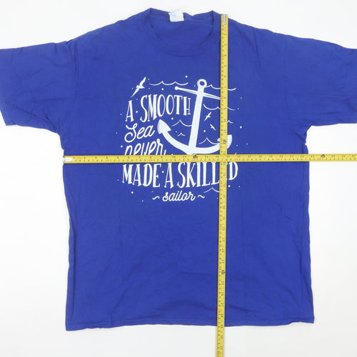 Port & Company Men’s Blue XL Nautical Quote Graphic T-Shirt