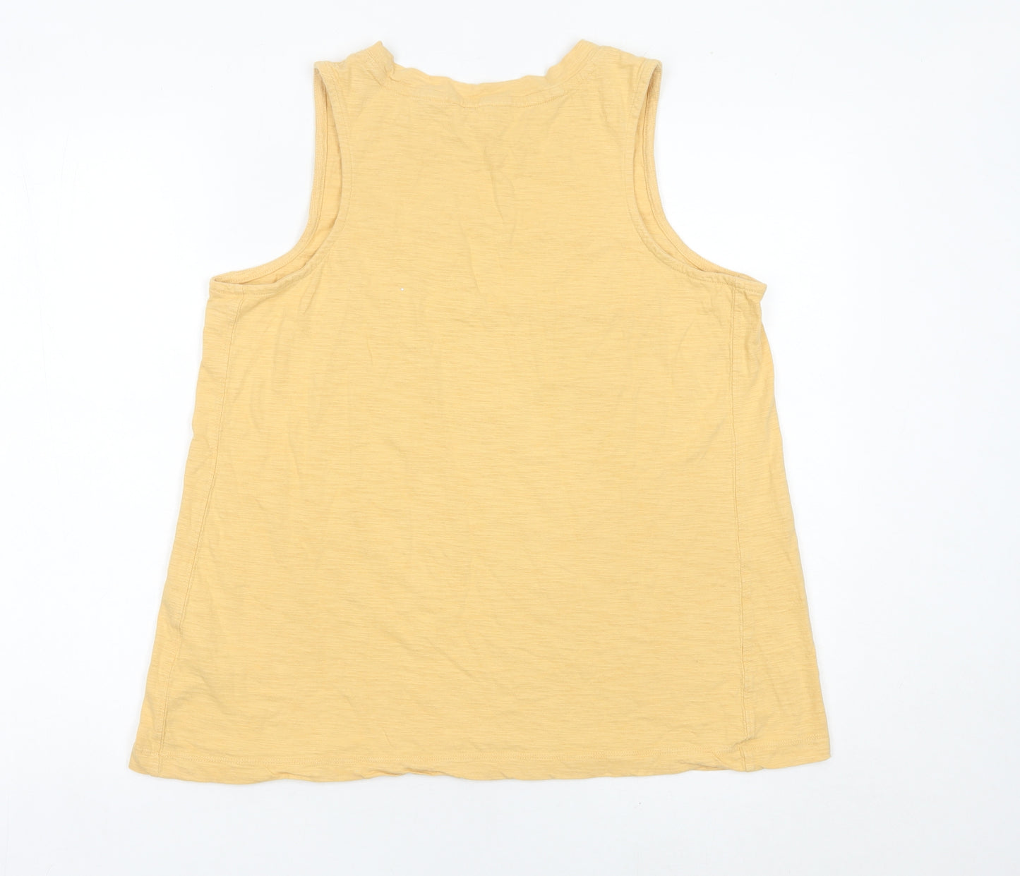 Fat Face Womens Yellow Floral Retro Print Tank Top UK 14 Cotton