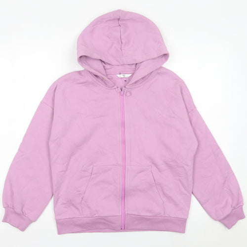 Marks and Spencer Girls Purple Full Zip Hoodie 11-12 Years Long Sleeve