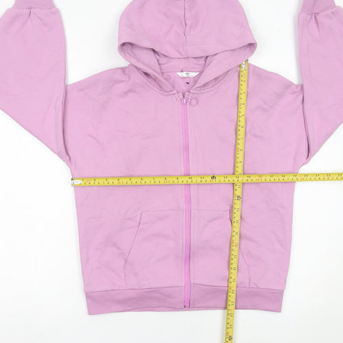 Marks and Spencer Girls Purple Full Zip Hoodie 11-12 Years Long Sleeve