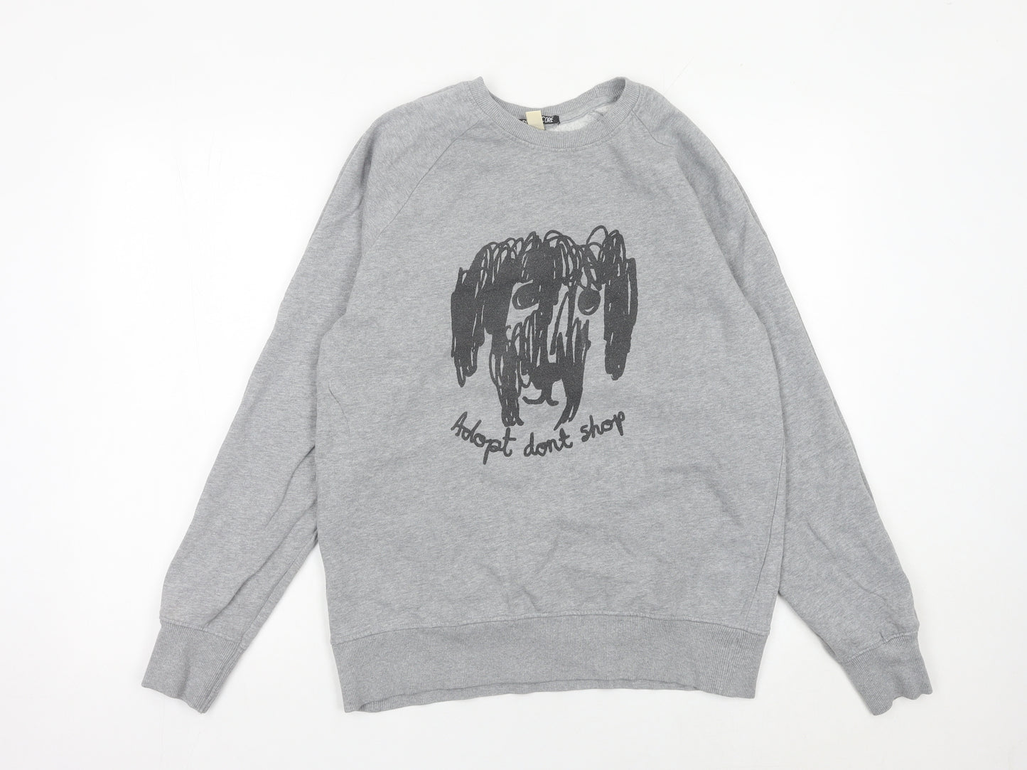 Black Score Unisex Grey Medium Sweatshirt Graphic Dog Print