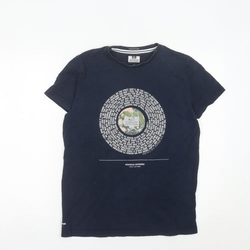 Weekend Offender Men's Navy Blue Graphic Print T-Shirt Size S
