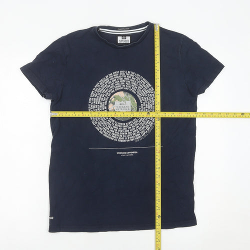 Weekend Offender Men's Navy Blue Graphic Print T-Shirt Size S