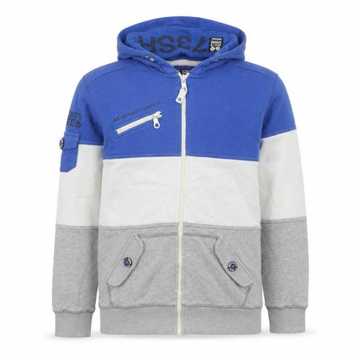 Denim 73 Boys Blue Grey Colourblock Full Zip Hoodie 14 Years