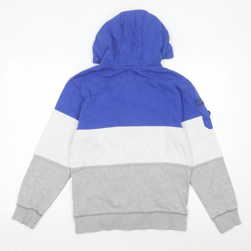 Denim 73 Boys Blue Grey Colourblock Full Zip Hoodie 14 Years