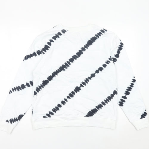 Marks and Spencer Womens White Black Tie Dye Sweatshirt Small