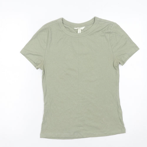 H&M Women’s Green Short Sleeve Basic Crew Neck T-Shirt Size L