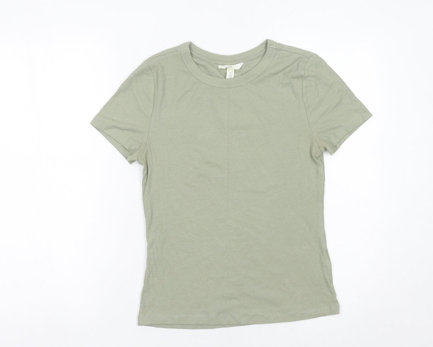 H&M Women’s Green Short Sleeve Basic Crew Neck T-Shirt Size L