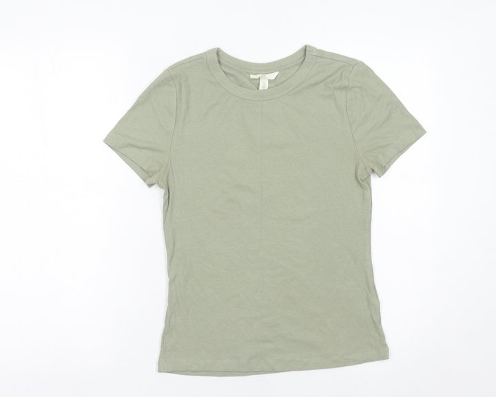H&M Women’s Green Short Sleeve Basic Crew Neck T-Shirt Size L