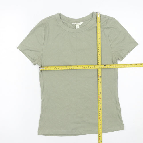 H&M Women’s Green Short Sleeve Basic Crew Neck T-Shirt Size L